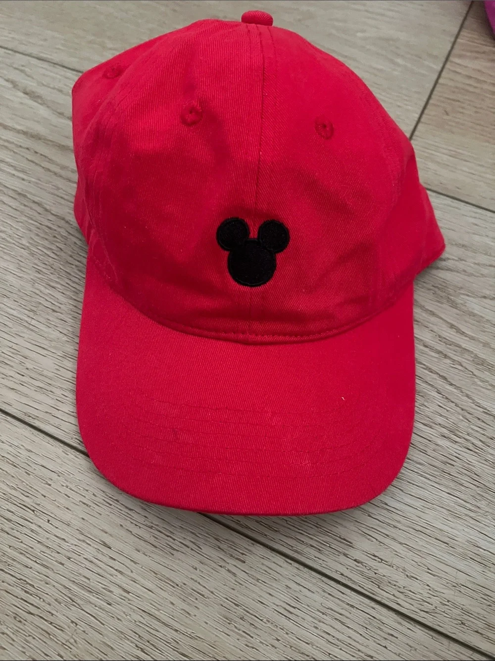 Disney Red Cap with Black Mickey Embroidery